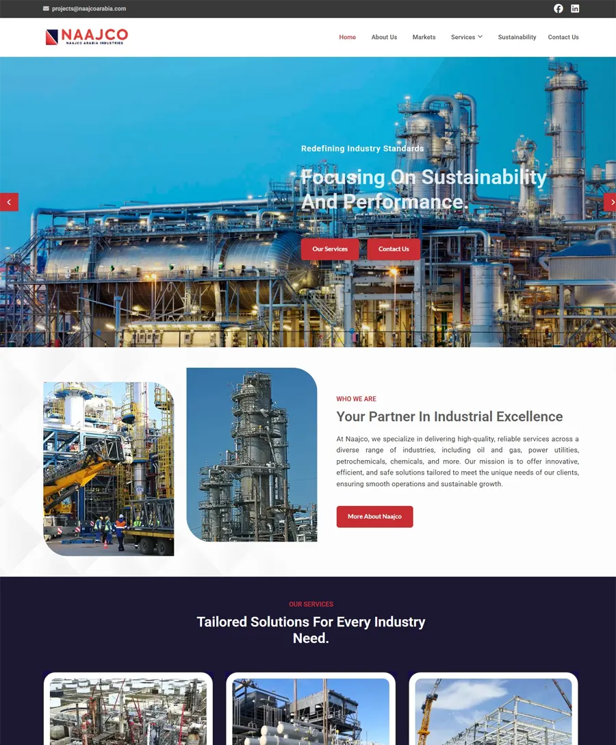 Website developed for Naajco