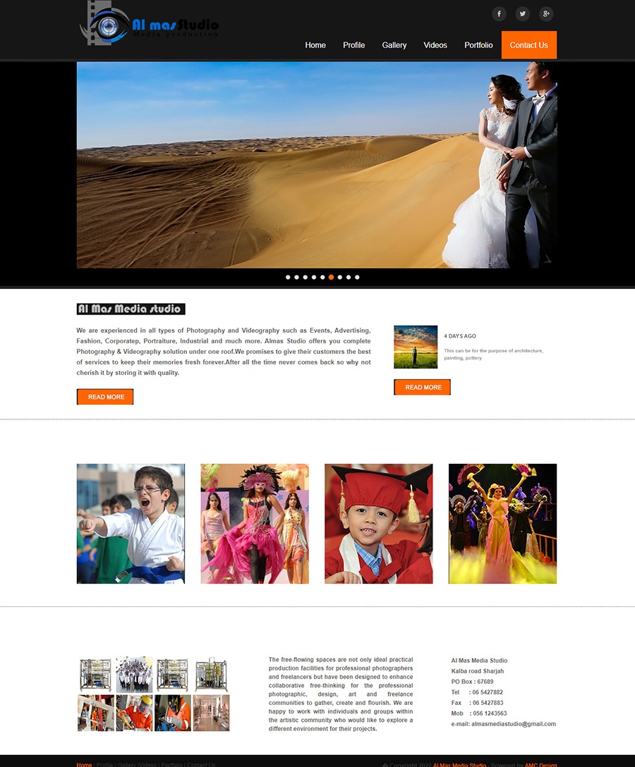 Website developed for all types of Photography and Videography such as Events, Advertising, Fashion, Corporatep, Portraiture, Industrial and much more