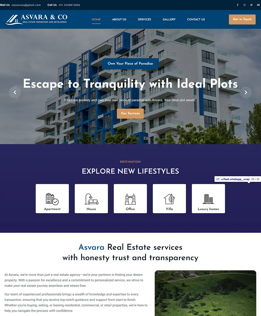 Website developed for ASVARA&Co