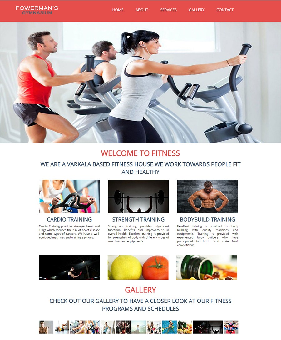 Website developed for fit and healthy