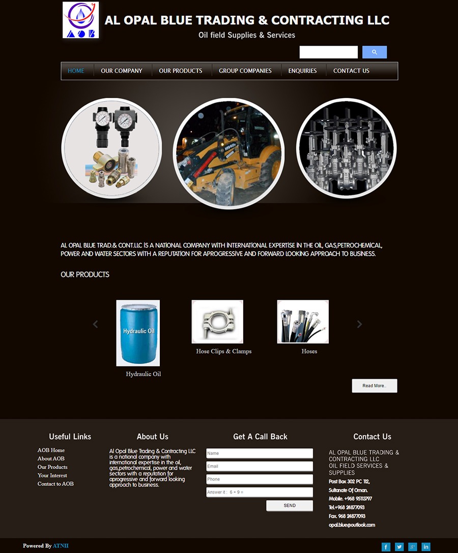 website developed for Trading & Contracting LLC in Oman