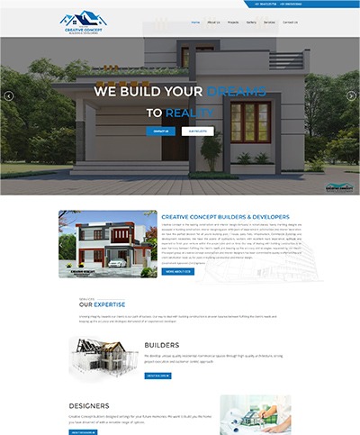 Website developed for Creative Concept Builders 