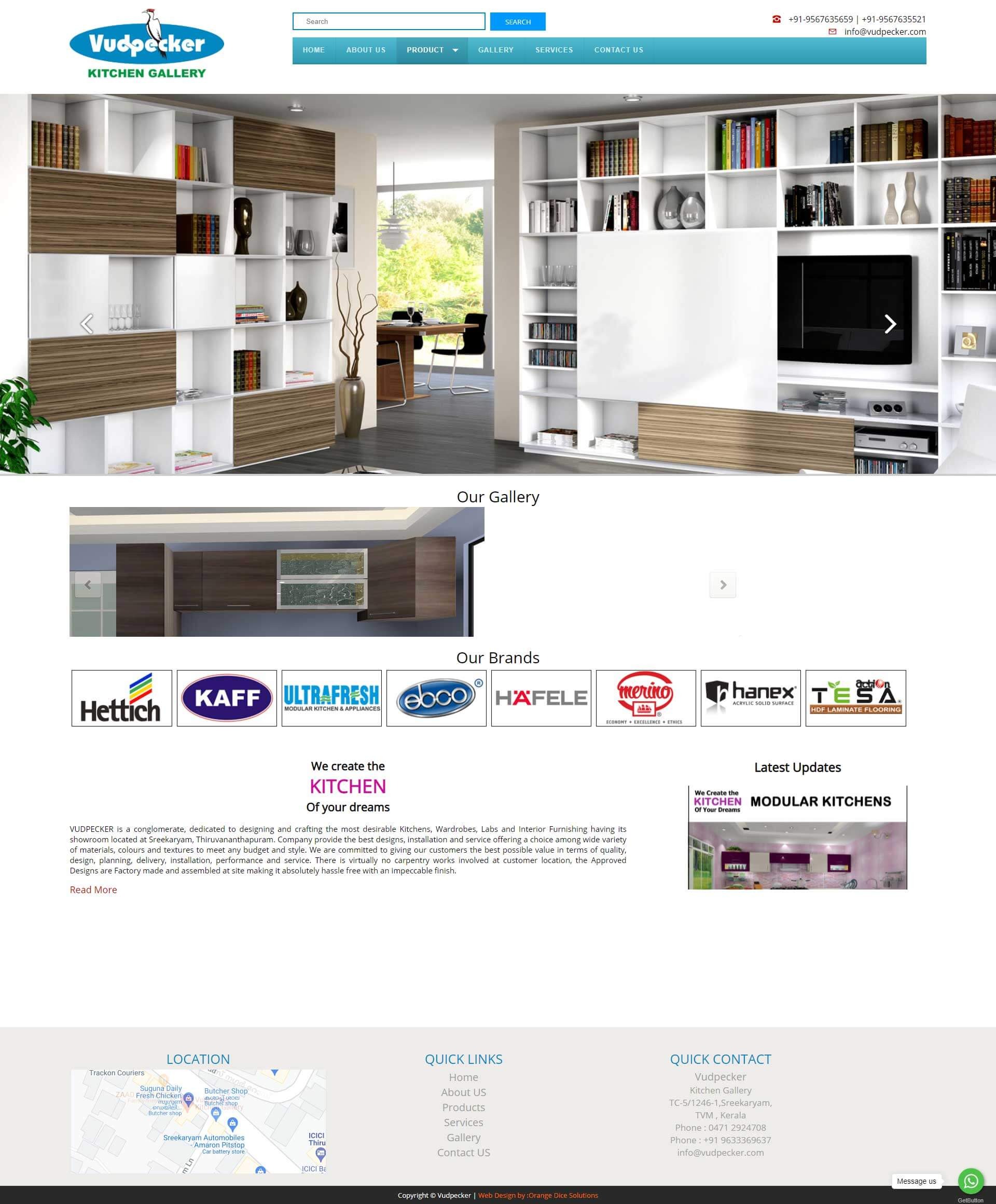 Website developed for VUDPECKER in Sreekaryam, TVM