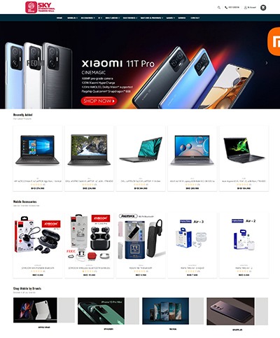 Website developed for SkyeShop Online Mobile Shopping in Bahrin