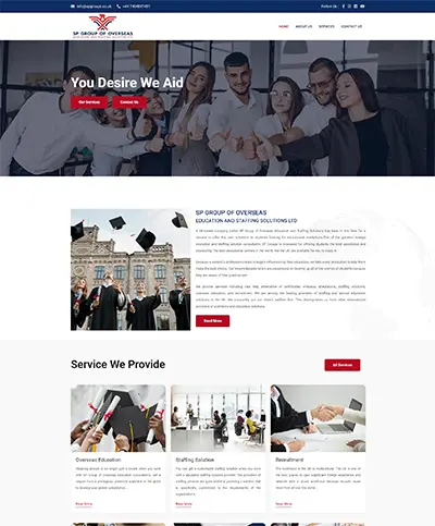 Website developed for SP Group Of Overseas