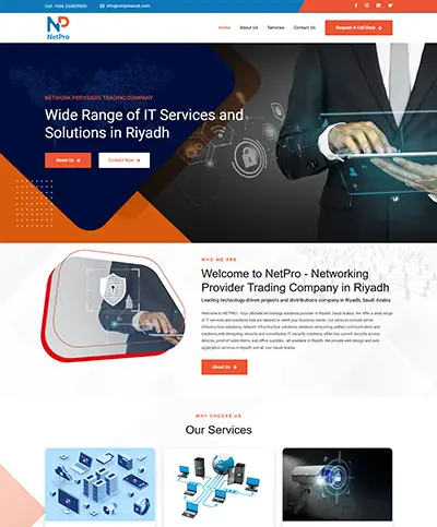 Website developed for Net Pro