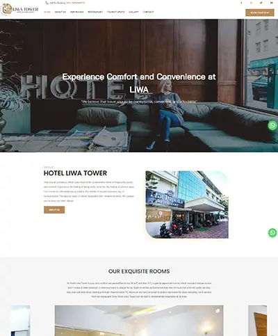 Website developed for Hotel Liwa Tower